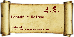 Lestár Roland névjegykártya